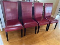 SET OF 4 RED CHAIRS - SOME MARKS SHOWN