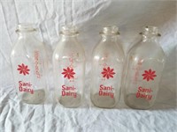 Sani-Dairy 1 Quart Milk Bottles