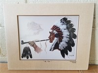 Margurite Fields "The Pipe" Native American Print