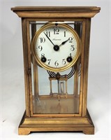 Brass Ansonia Bracket Clock, 3.5" dial, beveled
