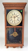 Oak Regulator Clock - pressed oak case, Welch Mfg