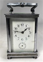 Silver Carriage Clock, Made in France works,
