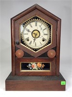 Jerome & Co. Mantle Clock, tin face brass works