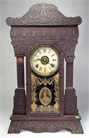 Oak Kitchen Clock - Gilbert Clock Co., brass works