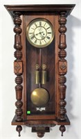 Gustav Becker Wall Clock, 8"diameter brass rim,