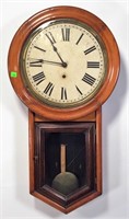 Ansonia Regulator Clock, walnut case, 12" dial has
