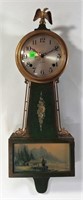 Sessions Banjo Clock, eagle top, painted case, 9"W