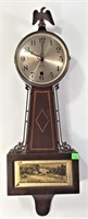 Sessions Banjo Clock, eagle top, 6" diameter dial,