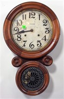 Ansonia Wall Clock, round face & bottom, 10" dia..