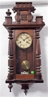 Walnut Wall Clock - 6" Swiss face, 31"L x 13.5"W