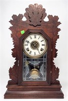 Walnut Gilbert Clock Co. Mantle Clock 14"W x 22"T