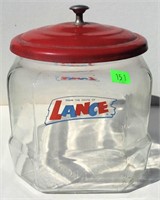 Lance Jar - octagonal, 7" x 8" x 8"T, metal lid