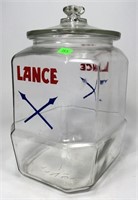 Lance Jar - glass Lance lid, 7" x 8.5" x