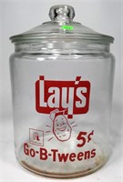 Round Lays - Go-B-Tweens 5¢, glass top, 9"dia.