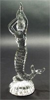 Mermaid Figurine, clear glass, 10.25"tall x 3"