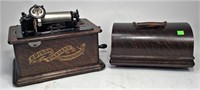 Edison Standard Phonograph, oak case has