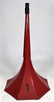 Small Tulip Horn, tin painted red, 11"dia,
