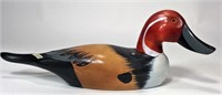 Duck Decoy, hand painted - 16"L x 5.5"H, rubbed