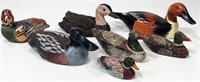6 Miniature Carved Ducks, 6.5"L to 4"L, 1 duck,