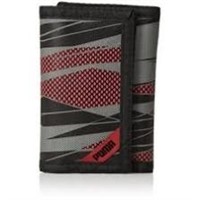 PUMA Little Kids' Rise Trifold Wallet, red/black,