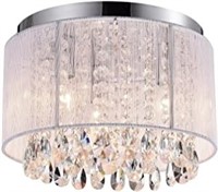 Ceiling Light Fixtures White Crystal Chandelier