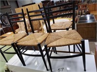 set of 4 caned bottom chairs