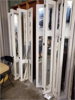 two sets of six panel dividers with mirrors