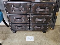 six drawer leather fascade chest