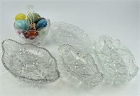 Lot #3000 - (5) Pieces of cut glass including