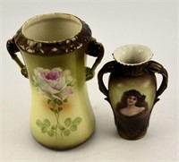 Lot #3003 - (2) Antique porcelain vases