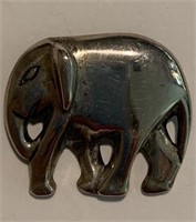 Sterling Elephant Brooch/ Pendant .49 Oz