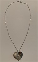 18" Sterling Heart Necklace
