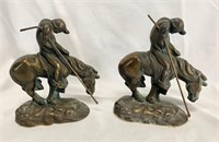 Vintage Pair Of  Heavy Metal Indian Bookends
