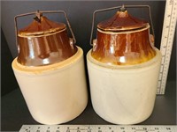 2 Stoneware Pickle Jars
