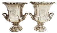 (2) ENGLISH HENEAGE SILVER PLATE WINE COOLERS