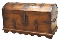 CONTINENTAL IRON-BOUND OAK DOME TOP TRUNK