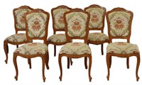 (6) FRENCH LOUIS XV STYLE DINING CHAIRS