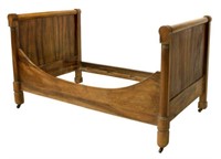 FRENCH EMPIRE STYLE WALNUT ALCOVE BED, 19TH C.