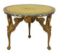 FRENCH EMPIRE STYLE PAINT DECORATED LOW TABLE