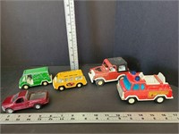 3 Die Cast & 2 Other Toy Vehicles