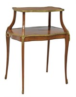 FRENCH MAHOGANY TWO-TIER DESSERT SERVING TABLE