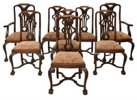 (8) CHIPPENDALE STYLE MAHOGANY DINING CHAIRS