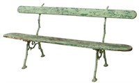 FRENCH PAINTED CAST IRON & WOOD GARDEN BENCHH