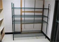 METRO 4-TIER GREEN EPOXY WIRE SHELVING UNIT