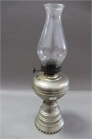 METAL OIL LAMP WITH CHIMNEY - 20"H