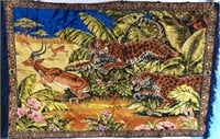 Vintage Safari Tigers Hunting Tapestry
