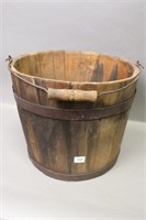 WOODEN PAIL WITH HANDLE - 11"H X 15"W