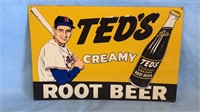 Vintage Ted's Creamy Rootbeer Metal Sign