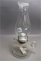 GLASS FINGER OIL LAMP WITH CHIMNEY - 13"H