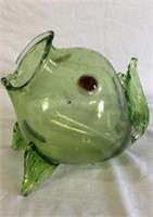10" Green Blown Glass Fish
